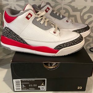 Jordan 3 Retro (PS) White/Fire Red-Black